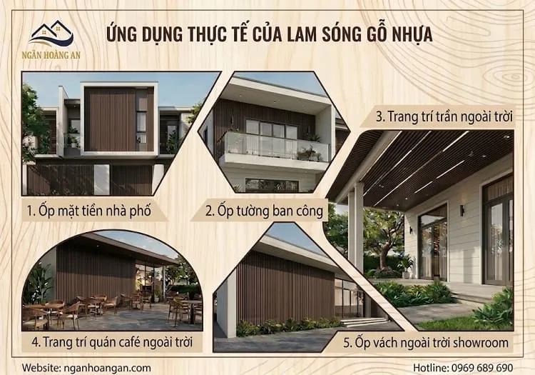 Ứng Dụng Của Tấm Ốp Lam Sóng Ngoài Trời Hwood HW211W28 Coffee